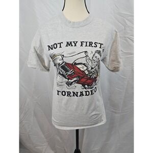 Twisters‎ Movie Tyler Owens Not My First Tornado Graphic Tee Grey Womens Small